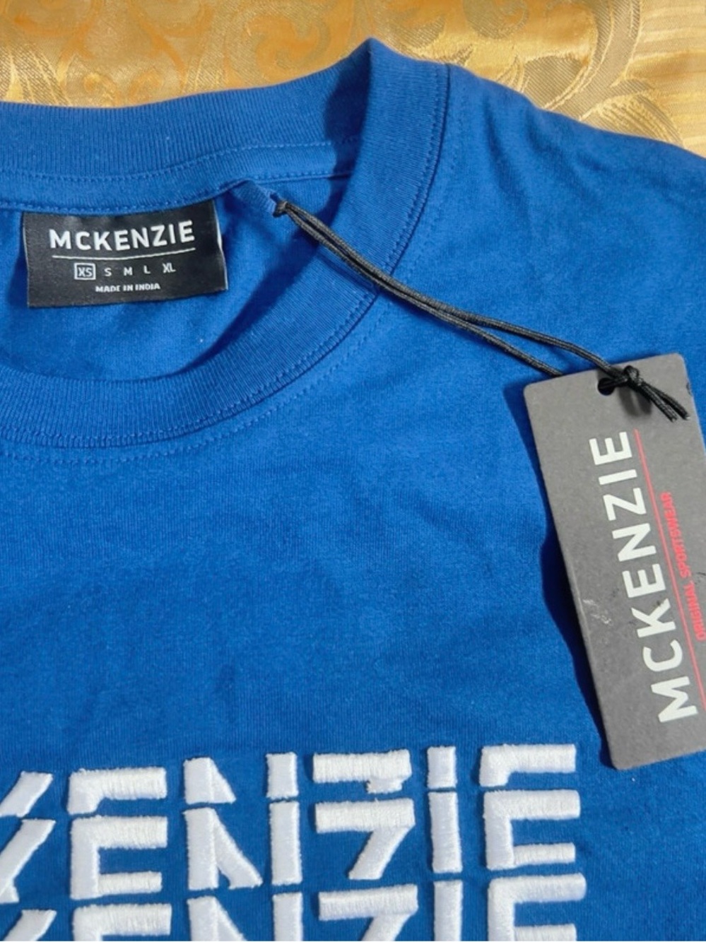 Kenzie Blue Tee with White Logo and Red Accent new with tags - Picture 3 of 3